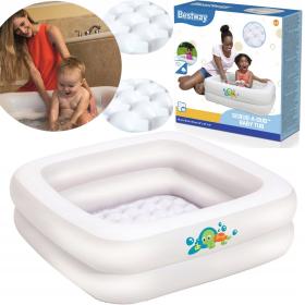bestway 51116 Baignoire Gonflable Carrée à Double Anneau Pour Bébé 86 x 86 x 25 cm