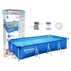 Steel Pro™ Piscine Rectangulaire Avec Pompe Filtrante 400 x 211 x 81 cm Bestway
